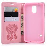 Galaxy S5 Case, YOKIRIN Printed Dream Catcher &amp; Campanula Design [Wrist Strap] Flip Folio... N18