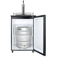 Summit : SBC500B 24 Freestanding Full Keg Beer Dispenser with Manual Defrost - Black N2