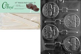 Cybrtrayd R071 Happy Chanukah Candle Lolly Chocolate Candy Mold with Exclusive Cybrtrayd Copyrighted Chocolate... N4