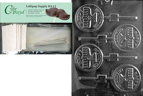 Cybrtrayd R071 Happy Chanukah Candle Lolly Chocolate Candy Mold with Exclusive Cybrtrayd Copyrighted Chocolate... N6