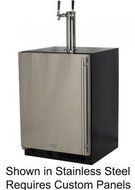 Marvel ML24BTP3LP Twin Tap Built-In Beer Dispenser with Left Side Hinge, 24", Black