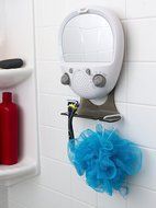 Sharper Image Shower Radio &ndash; FM and AM Radio &ndash; Anti-Fog Mirror and LED Light &ndash; Adjustable Accessory Tray &ndash; 8.6... N2