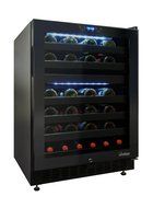Vinotemp 46 Bottle Dual-Zone Touch Screen Wine Cooler, Black N5