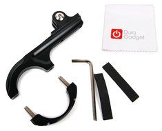 DURAGADGET Ultra-Strong Forged Aluminium Handlebar Mount in Black with GoPro Style Mount - Compatible with the...