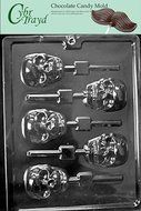 Cybrtrayd H121 Scary Skull Lolly Chocolate Candy Mold with Exclusive Cybrtrayd Copyrighted Chocolate Molding Instructions