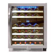 Vinotemp VNTVT-46-2Z-SSDST 46-Bottle Dual-Zone Connoisseur Series Wine Cooler, Stainless Steel N7