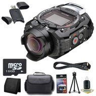 Ricoh WG-M1 14MP CMOS Action Camera (Black) + 16GB microSD Memory Card + Carrying Case + Micro HDMI Cable + SDHC...