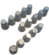 Russian Piping Tips - 15 Piece Set of Large Stainless Steel Cake Decorating Tips To Create Stunning Professional... N4