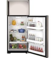 Ge GIDDS-632104 Energy Star 17.5 cu. ft. Top Freezer Refrigerator, Metallic, Reversible Door Swing N3