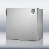 Summit FS20LCSSMED: Compact -20(degree)C all-freezer in stainless steel with lock, alarm thermometer, and hospital...