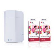 [Printer+Paper SET] New LG Pocket Photo Printer 3 PD251 [White] (Follow-up model of PD241T PD239) + LG Zink Sticker... N8