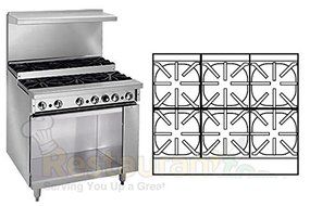 Imperial Commercial Restaurant Range 36&quot; With 6 Burners 1 Cabinet Base Propane Model Ir-6-Xb-P