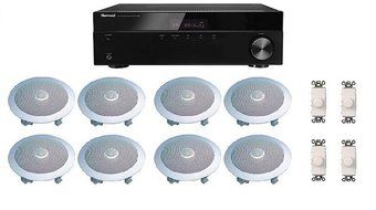 Distributed Home Audio Whole House Sound System- Ceiling Speakers and Wall Volume Controls for 4+ Rooms