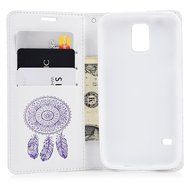 Galaxy S5 Case, YOKIRIN Printed Dream Catcher &amp; Campanula Design [Wrist Strap] Flip Folio... N30