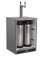 Marvel MO24BTS2RS Outdoor Built-In Beer Dispenser, Twin Tap, Solid Door, Right Hinge, 24", Stainless Steel N2