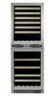 Chateau Wine Refrigerator (Top) and Bar Unit (Bottom) Combo in Stainless Steel Hinge: Left