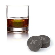 KALREDE Whiskey Stones Set of 6 Circular Drink Rocks for Chilling Wine or Any Other Beverages with a Wooden Tray... N9