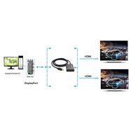 CY Displayport Male to Dual HDMI Female Extension Adapter Splitter Dongle for Monitor HDTV N6