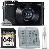 Canon PowerShot G9 X Digital Camera (Black) + Backup Battery + 64GB Class 10 Memory Card + SD/SDHC Memory Card...