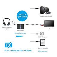 TROND Bluetooth V4.1 Transmitter Receiver / Wireless 3.5mm Audio Adapter with aptX Low Latency &amp; aptX for Both... N6
