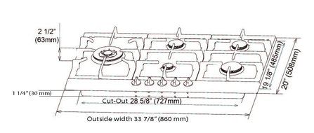 Ancona 5 Burner 34" Stainless Steel GAS Cooktop N3