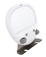 Sharper Image Shower Radio &ndash; FM and AM Radio &ndash; Anti-Fog Mirror and LED Light &ndash; Adjustable Accessory Tray &ndash; 8.6... N5