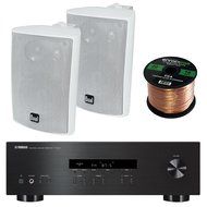 Yamaha R-S201BL 2-Channel 200-Watt Home Audio AM/FM Radio Stereo Receiver Amplifier Bundle Combo With 4x Dual... N3