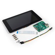 Official Raspberry Pi 7" Touchscreen w/ Pimoroni Black LCD Stand N4