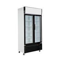 518L Glass Display Showcase Pull Doors 2-Door Commercial Refrigerator Beer Soda Cola Drinks Beverages Merchandiser... N5