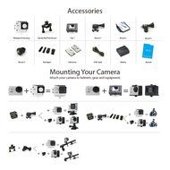 ANART&reg; SSC-17 A9 1080P 5MP 2.0inch LCD Screen 140 Degree Waterproof Helmet Sports Camera DVR With Small Shockproof... N6