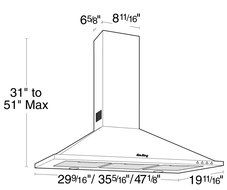 Air King GRAN48SS 48-Inch Granada Chimney Style Range Hood with 600-CFM Stainless Steel Finish