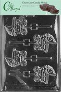 Cybrtrayd B020 Carriage Lolly Chocolate Candy Mold with Exclusive Cybrtrayd Copyrighted Chocolate Molding Instructions