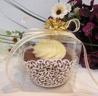 LNKEY 50 PCS Clear Favor Boxes 3x3x3 Inch for Cupcake Wedding Party Favors,Clear