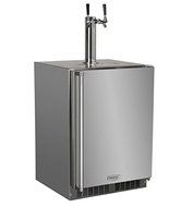 Marvel MO24BTS2RS Outdoor Built-In Beer Dispenser, Twin Tap, Solid Door, Right Hinge, 24", Stainless Steel N4