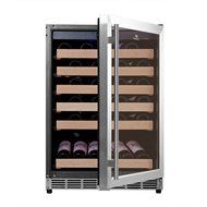 KingsBottle 98 Bottle Single Zone Wine Cooler, Black with Glass Door N5