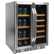 EdgeStar 24 Inch Built-In Wine and Beverage Cooler with French Doors N3