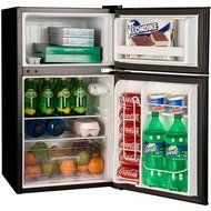 3.2 Cubic Feet 2-Door True-Freezer Compartment, Refrigerator, Black N3