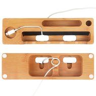 TuoP@ Bamboo Wood Charging Stand, 3 in 1 iPhone 7 /7 plus 6/6 plus 6s/6s plus 5/5s Apple Watch 2/1 Stand Cradle... N4