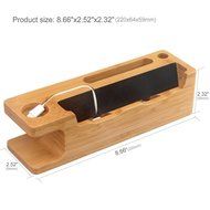 TuoP@ Bamboo Wood Charging Stand, 3 in 1 iPhone 7 /7 plus 6/6 plus 6s/6s plus 5/5s Apple Watch 2/1 Stand Cradle... N5