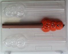 Stack of 3 smiling pumpkins H075 Halloween Chocolate Candy Mold