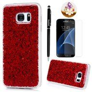 Badalink Galaxy S7 Case Shiny Glitter Sparkle Powder Series Shockproof Drop Protection Soft TPU Rubber Protective... N29