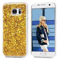 Badalink Galaxy S7 Case Shiny Glitter Sparkle Powder Series Shockproof Drop Protection Soft TPU Rubber Protective... N33