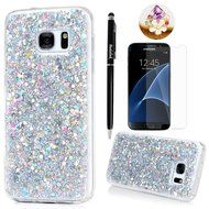 Badalink Galaxy S7 Case Shiny Glitter Sparkle Powder Series Shockproof Drop Protection Soft TPU Rubber Protective... N36