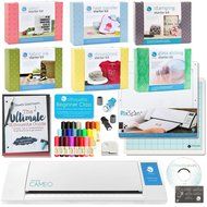 Silhouette Cameo 2 Mega Bundle with 7 Starter Kits, Ultimate Silhouette Guide Book, 24pc Sketch Pens, Fabric Blade... N3