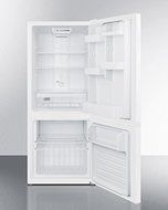 Summit FFBF100W 24" Energy Star Bottom Freezer Refrigerator with 10.2 cu. ft. Capacity Frost-Free Operation Humidity...