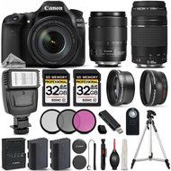 Canon EOS 80D Wi-Fi Full HD 1080P Digital SLR Camera + Canon 18-135mm IS USM Lens + Canon 75-300mm III Lens +...
