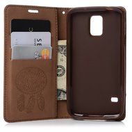 Galaxy S5 Case, YOKIRIN Printed Dream Catcher &amp; Campanula Design [Wrist Strap] Flip Folio... N46