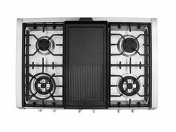 Cosmo (S9-6) 36 in. Pro-Style Gas Rangetop with 6 Burners, with Removable Griddle and Wok Accessories in Stainless... N6