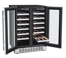 Titan 24 Inch Built-in Dual Zone French Door Wine Refrigerator