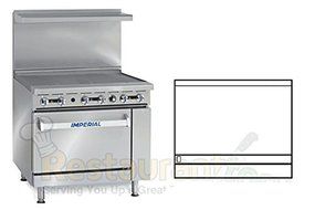 Imperial Commercial Restaurant Range 36&quot; Griddle 1 Convection Oven Natural Gas Model Ir-G36-C